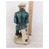 (2) UCGC sea captain w/pipe & map figurine & Sea captain statue Yamakuni China hand craft japan