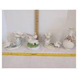 (3) Bird figurines & vase