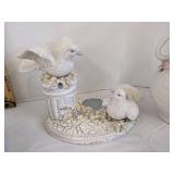 (3) Bird figurines & vase