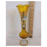 (2) Vintage glass bud vase