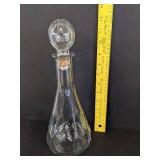 Glass decanter 12" T & Vintage apothecary jar 11" T
