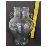 Glass decanter 12" T & Vintage apothecary jar 11" T