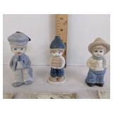 (3) Vintage figurines & (3) home decor coasters