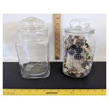 (2) Clear jars (1) has buttons