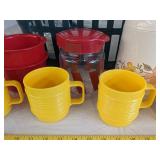 Plastic plates, cups, pitcher, bowls & more