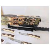 Knife sets & metal oval serving platter