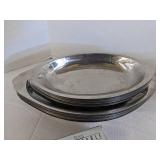 Knife sets & metal oval serving platter