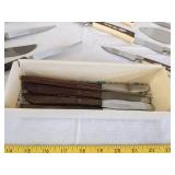 Knife sets & metal oval serving platter