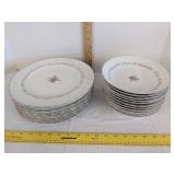 (19) Royal swirl fine china japan pink rose plates