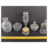 Lidded glass trinket/candy jars