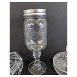 Lidded glass trinket/candy jars