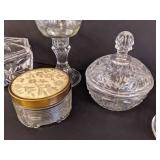 Lidded glass trinket/candy jars