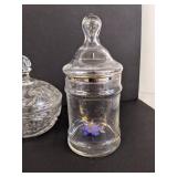 Lidded glass trinket/candy jars