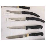 Various knives & (2) ice trays