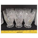Various clear drinking glasses
