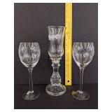 Glass stemware & candle holder