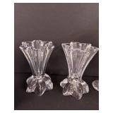 Candle holders, small oil lamp & small mirror