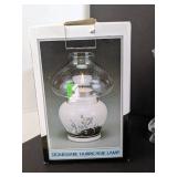 Candle holders, small oil lamp & small mirror