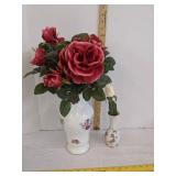 (2) Faux flowers w/vases