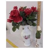 (2) Faux flowers w/vases