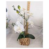 (3) Planters w/faux flowers