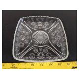 (3) Glass clear plates & round serving tray