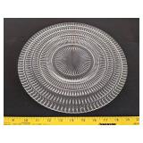 (3) Glass clear plates & round serving tray