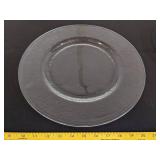 (3) Glass clear plates & round serving tray