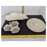 Lenox chateau ellegant serving tray, jewelry dishes & leaf platter