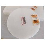 Crafting items paint brushes, small paper cutter & Styrofoam shapes