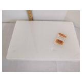 Crafting items paint brushes, small paper cutter & Styrofoam shapes