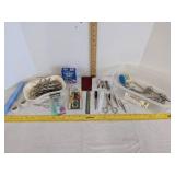 Large lot of scissors, nail clippers/sander, med tape & more