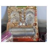 Kitchen utensils, busboy tote & burger press