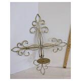 (2) Metal cross candle holders