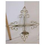 (2) Metal cross candle holders