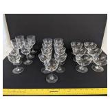 Matching etched stemware glasses