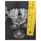 Matching etched stemware glasses