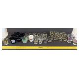 Large lot of big & small shot glasses