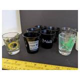 Large lot of big & small shot glasses