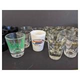 Large lot of big & small shot glasses