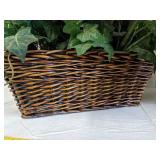 Wicker basket w/faux flowers