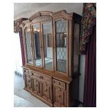 Thomasville wooden china hutch 68 1/2" W x 19" D x 87" H