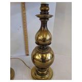 (2) Heavy brass like table lamps