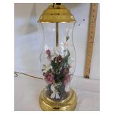 Table lamp w/faux flower inside