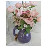 (3) Flower vases w/2 with faux flower