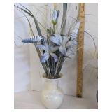 (3) Flower vases w/2 with faux flower