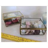 (2) Jewelry boxes, home decor & vintage perfume bottle