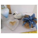 (2) Jewelry boxes, home decor & vintage perfume bottle