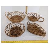 (4) Wicker baskets