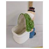 Pouting clown toilet brush holder